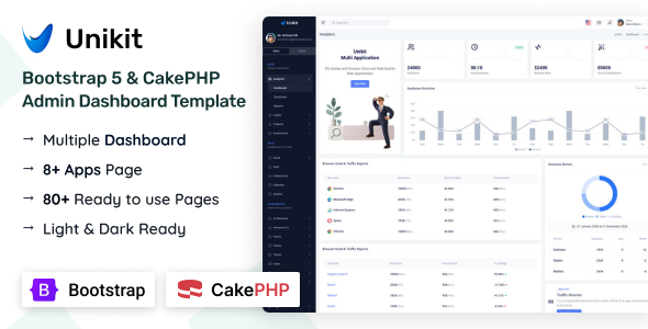 Unikit - Bootstrap & CakePHP Admin Dashboard Template - Admin Templates Site Templates