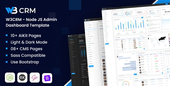 W3CRM - Node JS Bootstrap Admin Dashboard Template - Admin Templates Site Templates