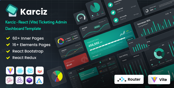 Karciz - React (Vite) Ticketing Admin Dashboard Template - Admin Templates Site Templates