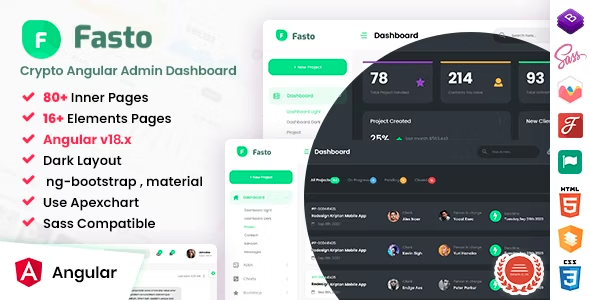Fasto - Angular 18+ Admin Dashboard Template - Admin Templates Site Templates