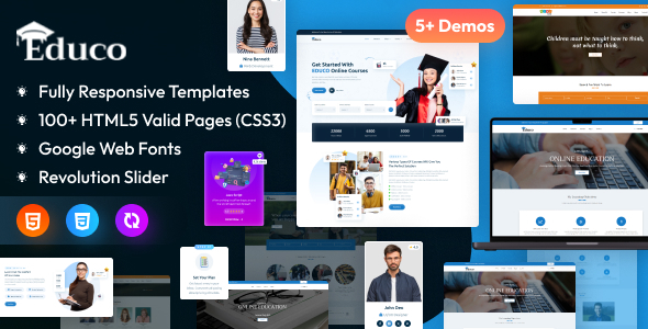Education - eLearning Html Template - Corporate Site Templates