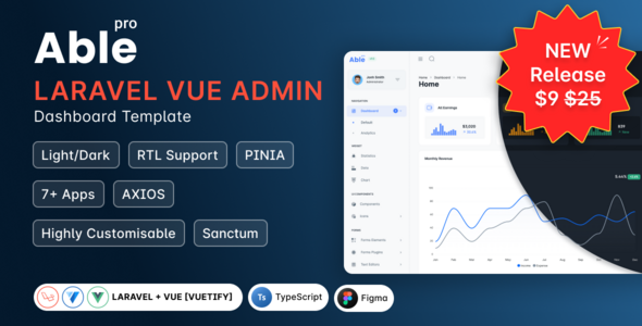 Able Pro VueJs + Laravel Admin Dashboard Template - Admin Templates Site Templates