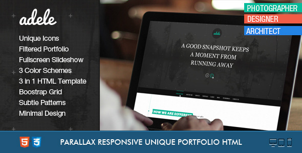 Adele - Boostrap Responsive & Clean HTML5 Template - Photography Creative