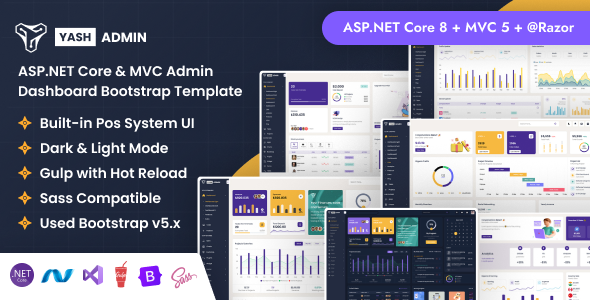 YashAdmin - ASP.NET Core & MVC Sales Management System Admin Dashboard Template - Admin Templates Site Templates