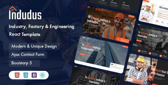 Indudus - Industry & Factory React Js Template - Business Corporate