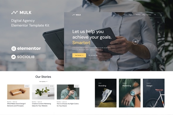 Mulk - Digital Agency Elementor Template Kit - Creative & Design Elementor