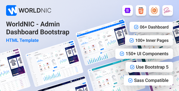 Worldnic Bootstrap Admin Dashboard Template - Admin Templates Site Templates
