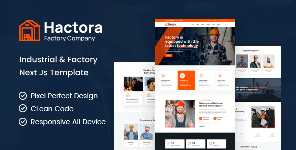 Hactora - Industry & Factory React Next Js Template - Business Corporate