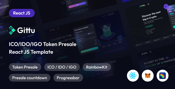 Gittu - ICO, IDO Token Presale React JS Template by uigigs | ThemeForest
