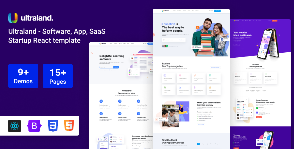 Ultraland – Software & App Startup React Template - Technology Site Templates