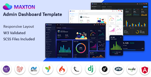 Maxton - Bootstrap5, Laravel, Angular, ASP.Net, MVC, Nodejs, Symfony, php, YII, CodeIgniter - Admin Templates Site Templates