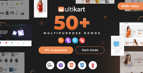 Multikart - eCommerce HTML + Admin + Email + Invoice Template - Shopping Retail