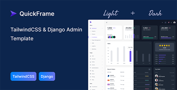 QuickFrame - TailwindCSS & Django Admin & Dashboard Template - Admin Templates Site Templates