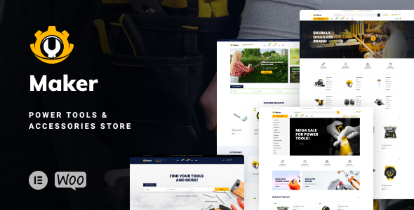 Maker – Tools Store WordPress Theme - WooCommerce eCommerce