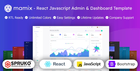 Mamix - Javascript Bootstrap React Admin Panel Template - Admin Templates Site Templates