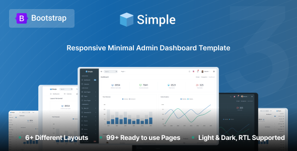 SimpleAdmin - Minimal Admin & Dashboard Template by coderthemes ...