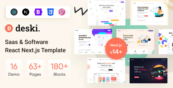 Deski - Software, SaaS & Startup NextJS Template - Software Technology