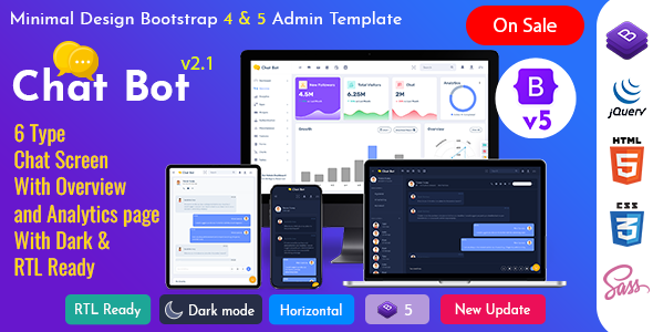 Chatx Bot Responsive Bootstrap Admin Dashboard Template - Admin Templates Site Templates