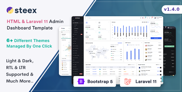 Steex - HTML & Laravel Admin Dashboard Template - Admin Templates Site Templates