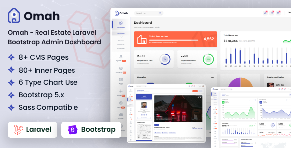 Omah - Real Estate Laravel Bootstrap Admin Dashboard - Admin Templates Site Templates