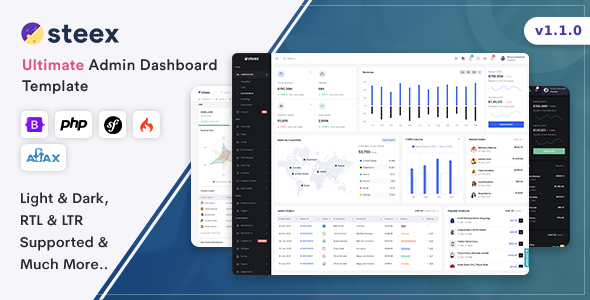 Steex - Ultimate Admin & Dashboard Template - Admin Templates Site Templates
