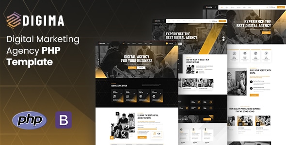 Digima - Creative Agency PHP Template - Business Corporate