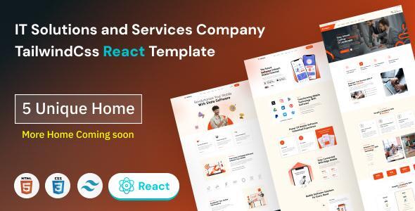 Sobtech - IT Solutions and Services Company TailwindCss React Template - Technology Site Templates