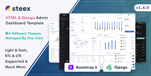 Steex - HTML & Django Admin Dashboard Template - Admin Templates Site Templates