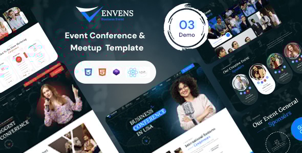 Envens - React NextJS Event, Conference & Meetup Template - Events Entertainment