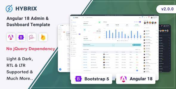 Hybrix - Angular 18 Admin & Dashboard Template - Admin Templates Site Templates