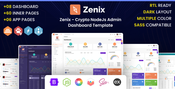 Zenix - Node Js Crypto Admin Dashboard Template - Admin Templates Site Templates