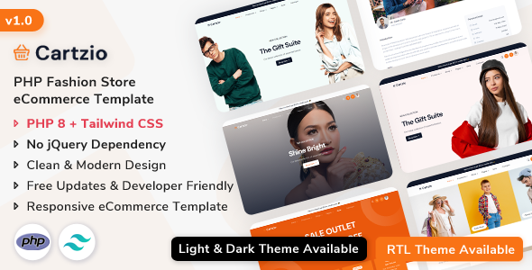 Cartzio - Multipurpose eCommerce Template (PHP + Tailwind CSS) - Fashion Retail