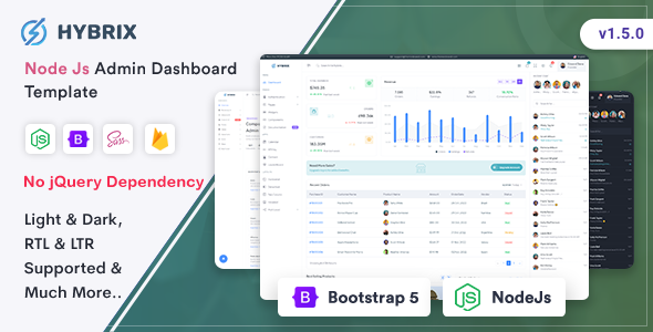 Hybrix - NodeJs Admin & Dashboard Template - Admin Templates Site Templates