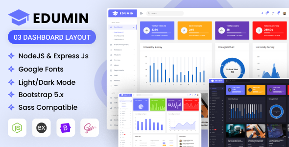 EduMin - NodeJs Education Admin Dashboard Bootstrap Template - Admin Templates Site Templates