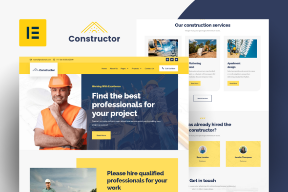 Constructor - Construction & Repair Elementor Pro Template Kit - Real Estate & Construction Elementor