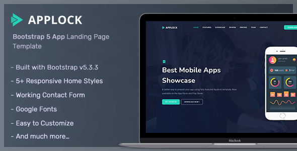 Applock - Responsive App Landing Page Template - Landing Pages Marketing