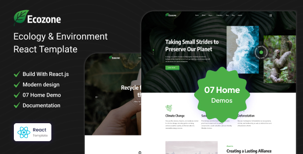 Ecozone - Ecology & Environment ReactJS Template - Environmental Nonprofit