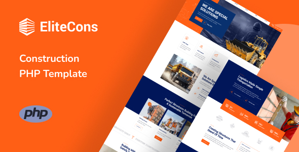 Elitecons - Construction Building PHP Template - Business Corporate