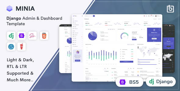Minia - Django Admin & Dashboard Template - Admin Templates Site Templates