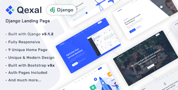 Qexal - HTML & Django Landing Page Template - Corporate Site Templates