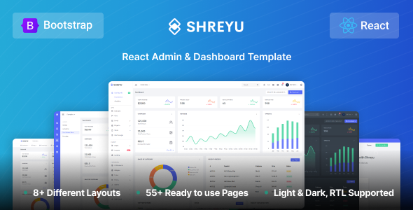 Shreyu - React Admin & Dashboard Template - Admin Templates Site Templates