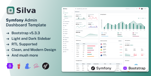 Silva - Symfony Admin Dashboard Template - Admin Templates Site Templates