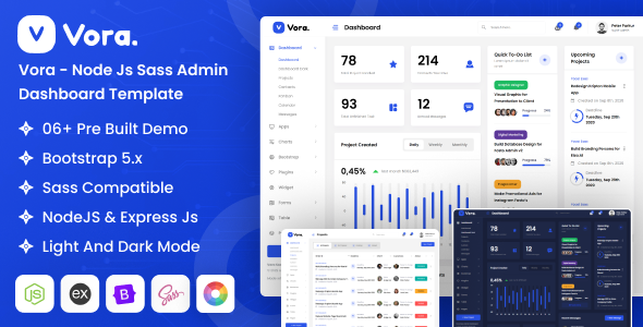 Vora - NodeJs Saas Admin Dashboard Template - Admin Templates Site Templates