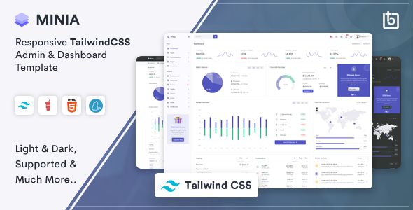Minia - Tailwind CSS Admin & Dashboard Template - Admin Templates Site Templates