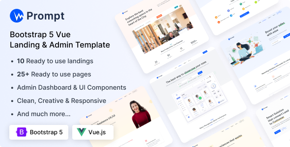 Prompt - Modern & Multipurpose Vue Template - Technology Site Templates