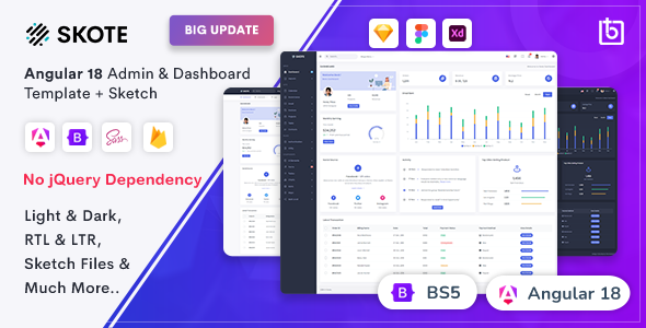 Skote - Angular 18 Admin & Dashboard Template + Sketch - Admin Templates Site Templates