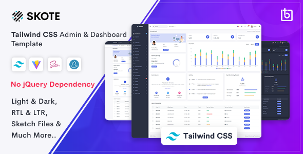 Skote - Tailwind CSS Admin & Dashboard Template - Admin Templates Site Templates