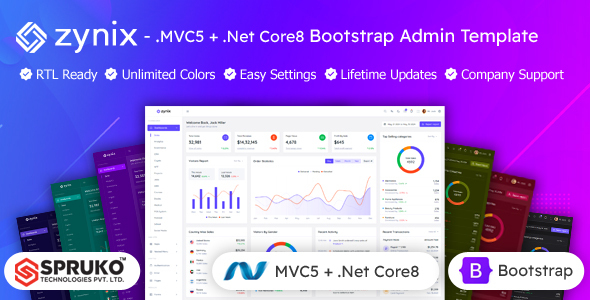 Zynix - MVC Dotnet Core Bootstrap Web Admin Panel Template - Admin Templates Site Templates