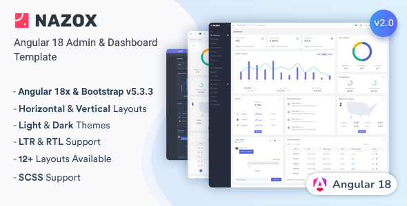 Nazox - Angular 18 Admin & Dashboard Template - Admin Templates Site Templates