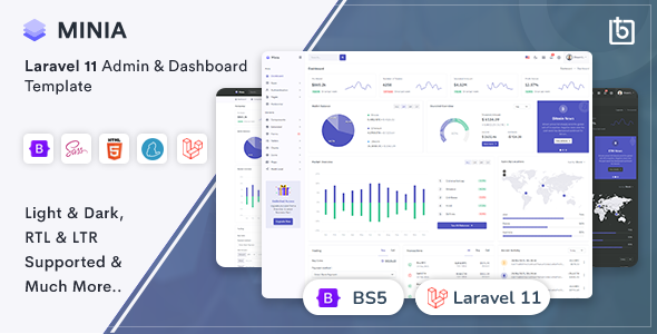 Minia - Laravel 11 Admin & Dashboard Template - Admin Templates Site Templates